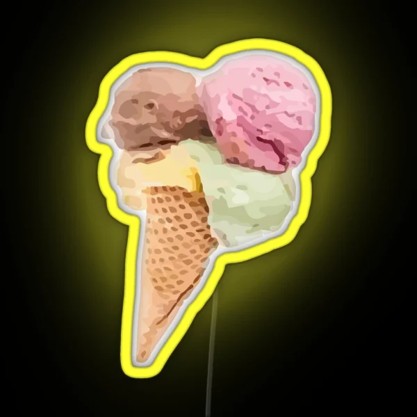 Ice Cream Cone RGB Neon Sign