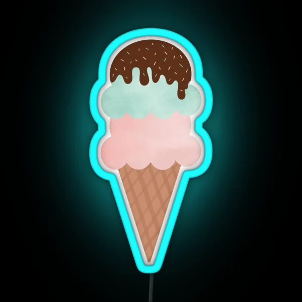 Ice Cream Cone RGB Neon Sign