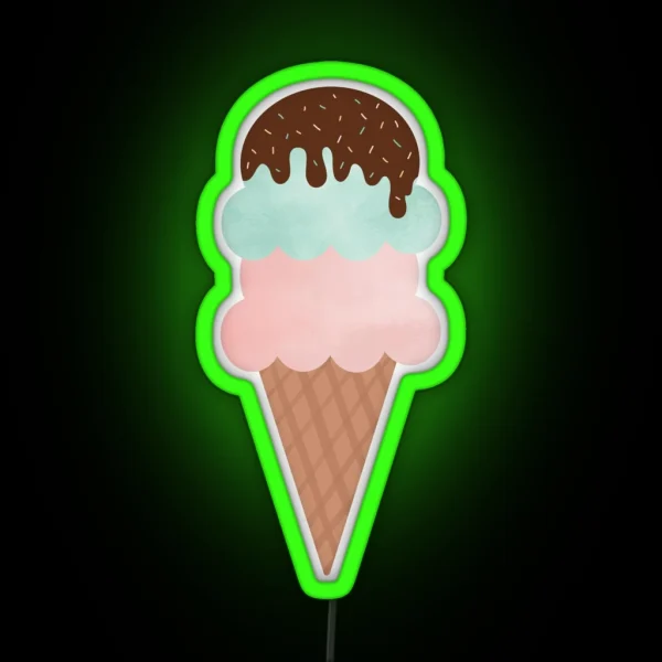 Ice Cream Cone RGB Neon Sign