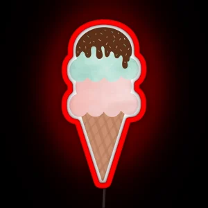 Ice Cream Cone RGB Neon Sign