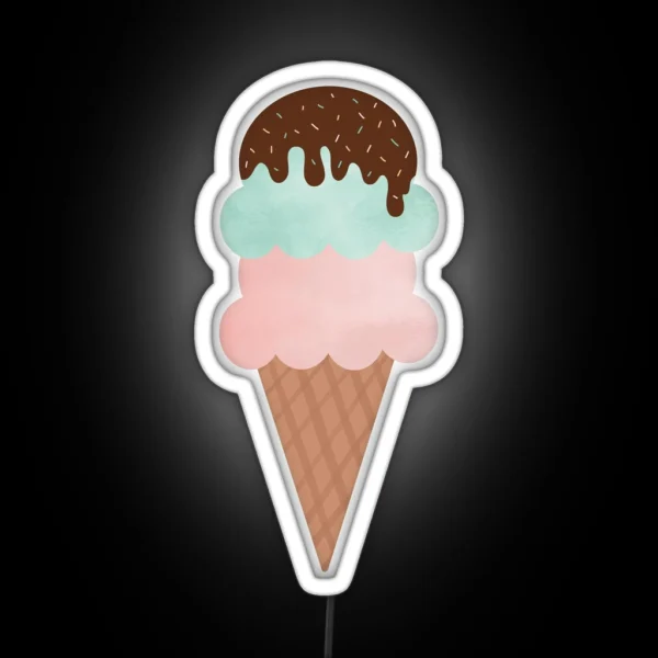 Ice Cream Cone RGB Neon Sign