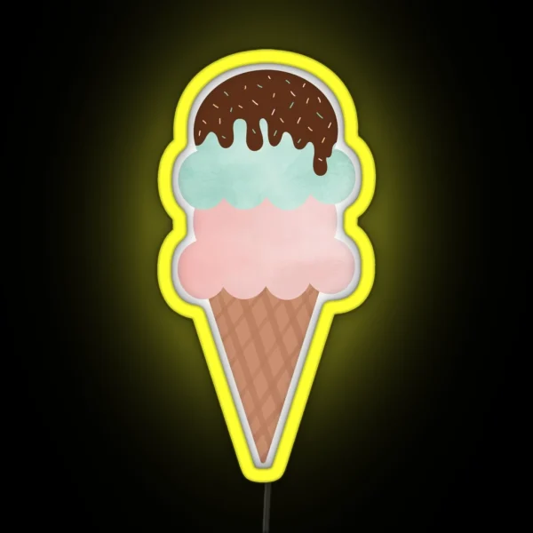 Ice Cream Cone RGB Neon Sign