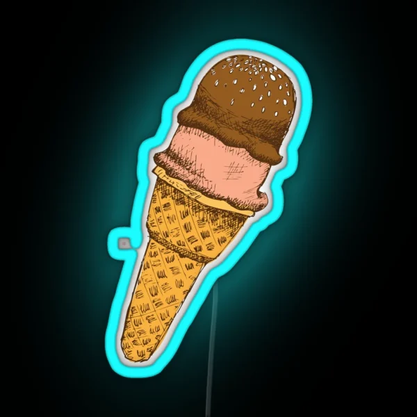 Ice Cream Cone RGB Neon Sign