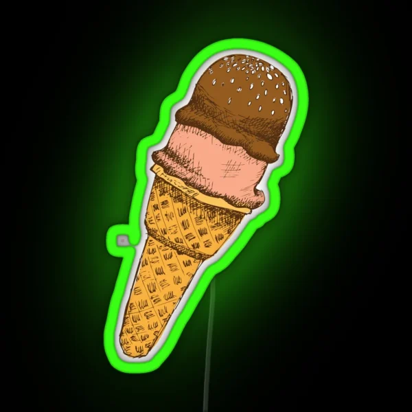 Ice Cream Cone RGB Neon Sign