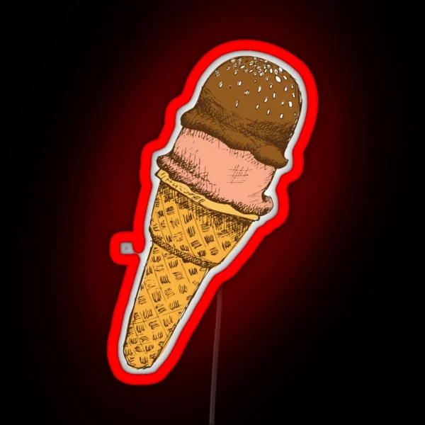 Ice Cream Cone RGB Neon Sign