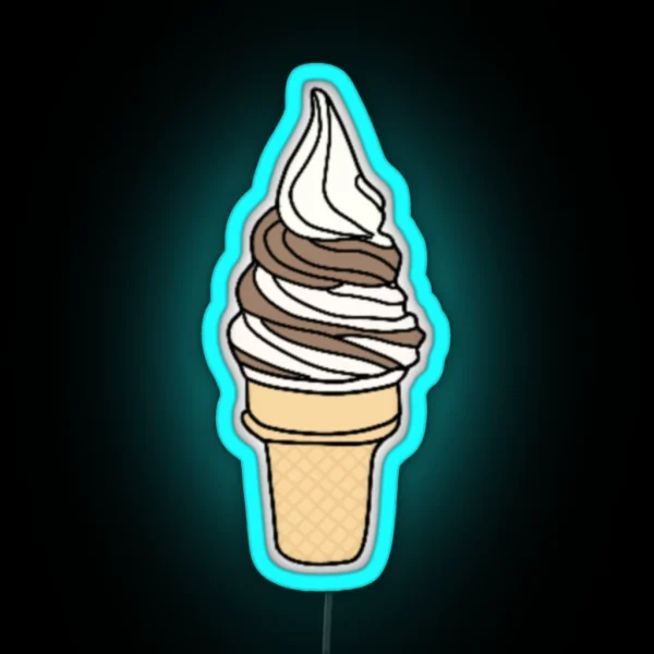 Ice Cream Cone Swirl RGB Neon Sign