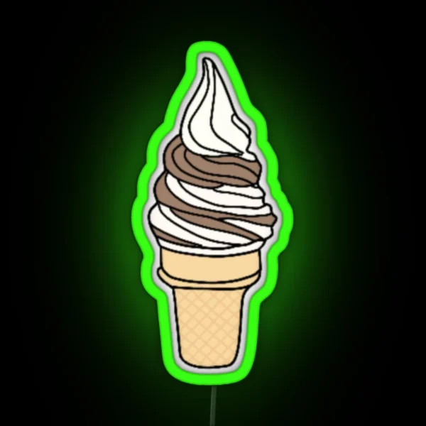 Ice Cream Cone Swirl RGB Neon Sign