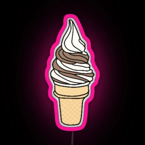 Ice Cream Cone Swirl RGB Neon Sign