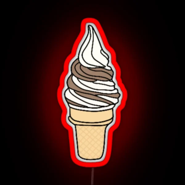 Ice Cream Cone Swirl RGB Neon Sign