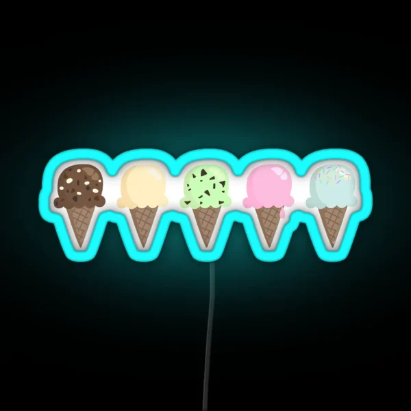 Ice Cream Flavors RGB Neon Sign