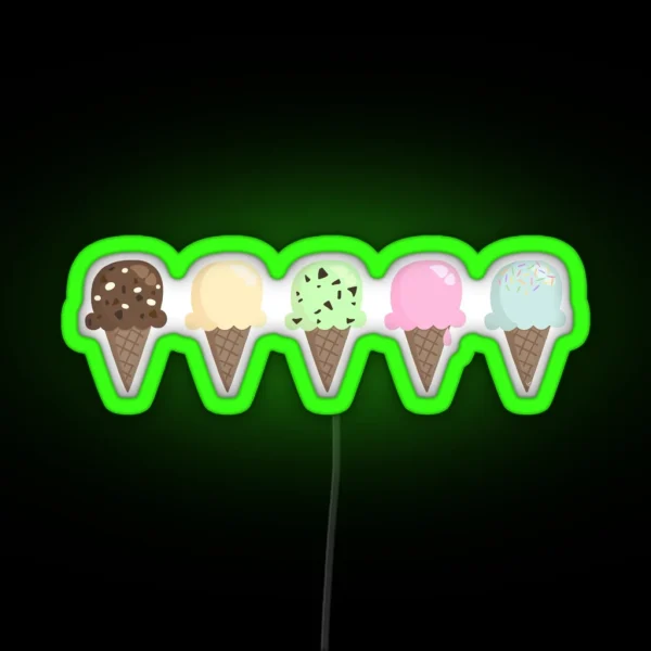 Ice Cream Flavors RGB Neon Sign