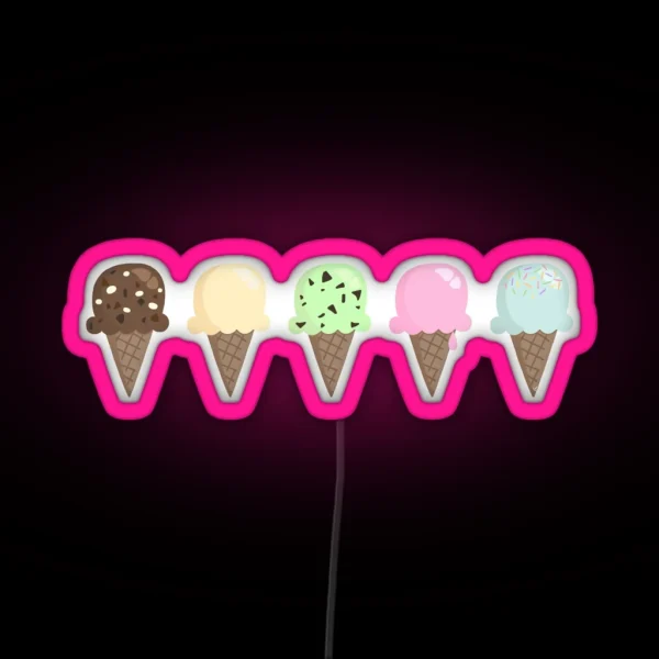 Ice Cream Flavors RGB Neon Sign