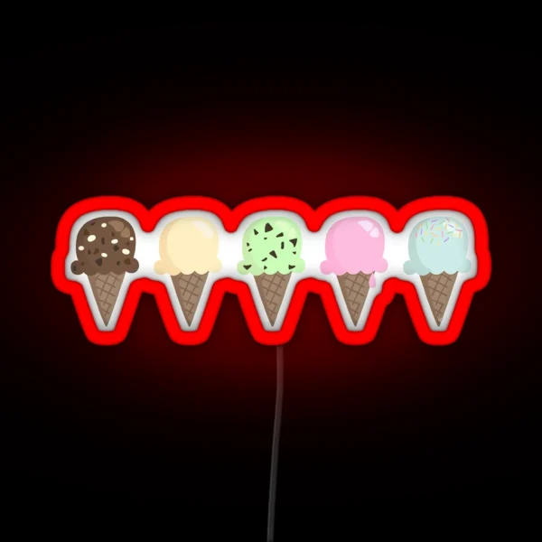 Ice Cream Flavors RGB Neon Sign