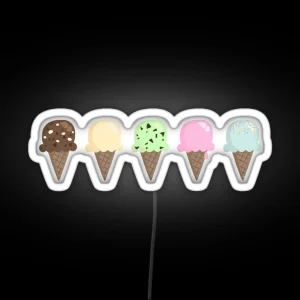 Ice Cream Flavors RGB Neon Sign