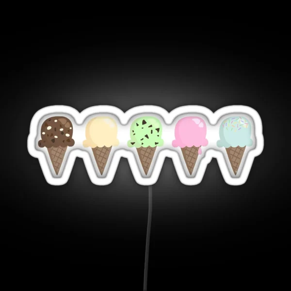 Ice Cream Flavors RGB Neon Sign