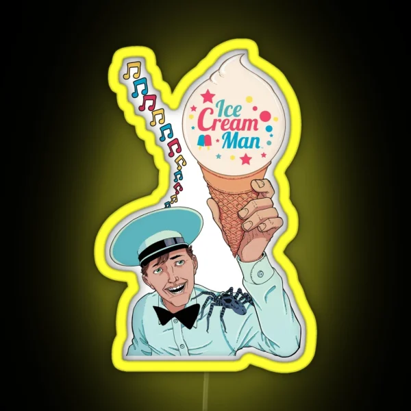 ICE CREAM MAN IMAGE RGB Neon Sign
