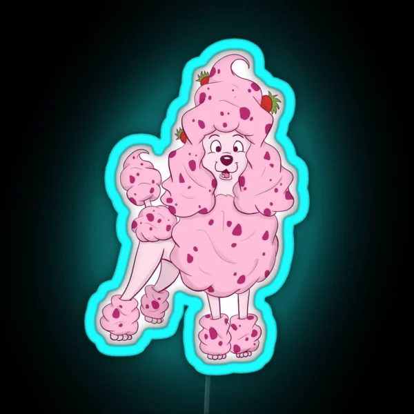 Ice Cream Poodle Strawberry RGB Neon Sign