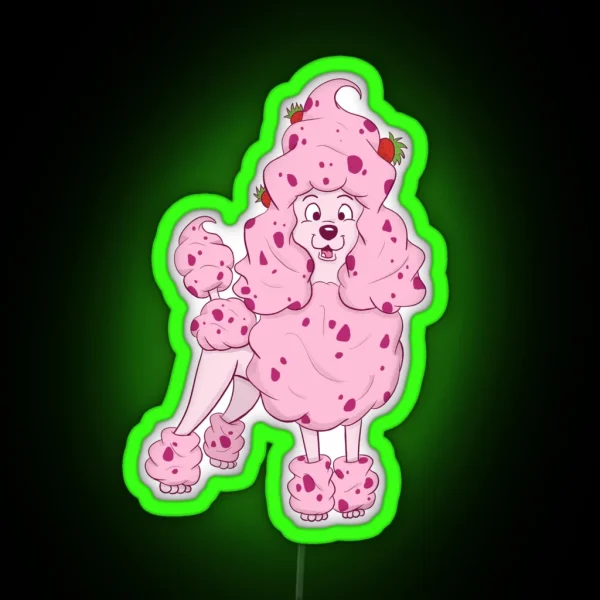 Ice Cream Poodle Strawberry RGB Neon Sign