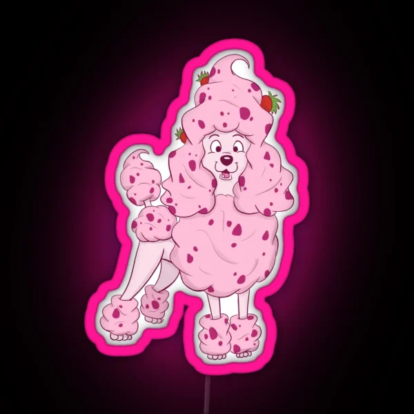 Ice Cream Poodle Strawberry RGB Neon Sign