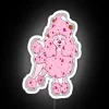 Vibrant neon strawberry swirl design lights up any ice cream shop.