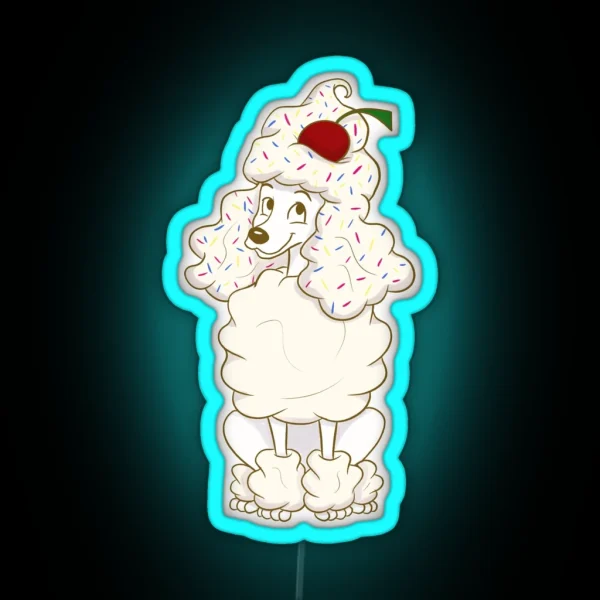 Ice Cream Poodle Vanilla RGB Neon Sign