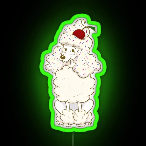 Ice Cream Poodle Vanilla RGB Neon Sign