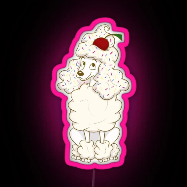 Ice Cream Poodle Vanilla RGB Neon Sign