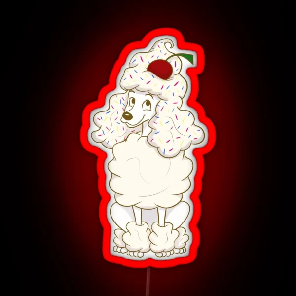 Ice Cream Poodle Vanilla RGB Neon Sign