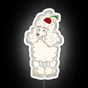 Ice Cream Poodle Vanilla RGB Neon Sign