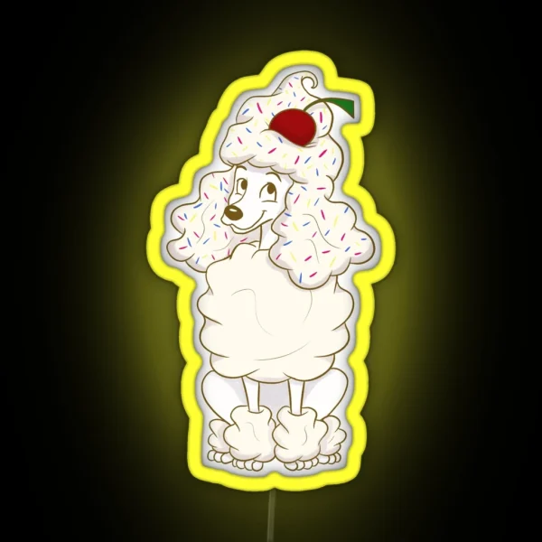 Ice Cream Poodle Vanilla RGB Neon Sign