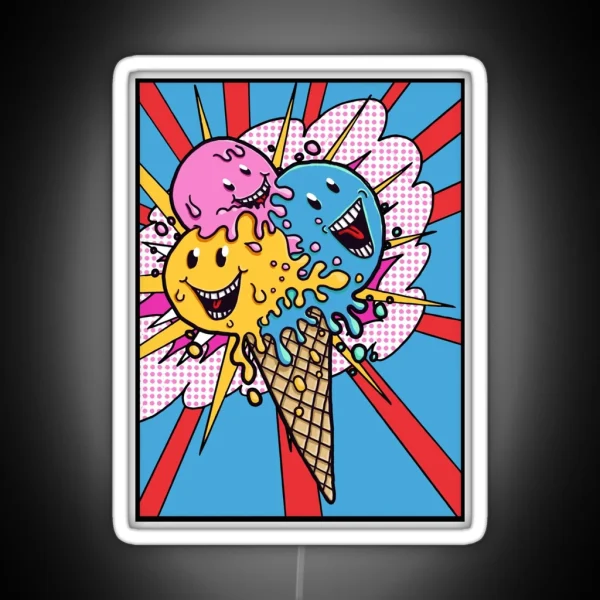ICE CREAM POP ART TEE RGB Neon Sign