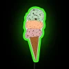 Add colorful retro vibes with ice cream neon wall decoration.