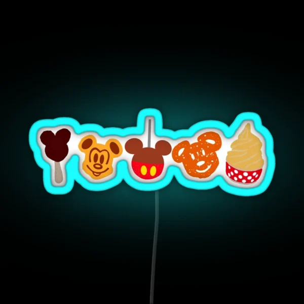 Ice Cream Waffle Caramel Apple Pretzel Dole Whip Treats RGB Neon Sign