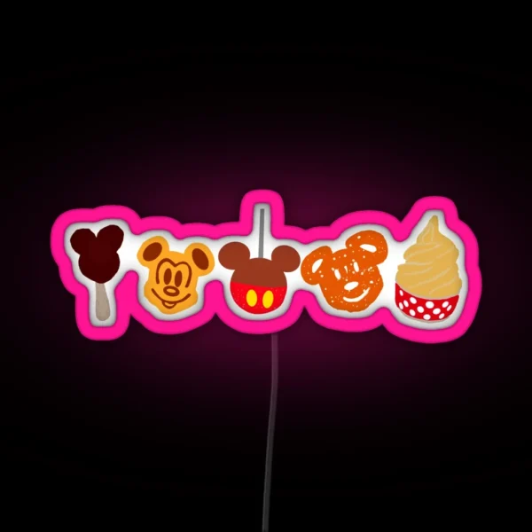 Ice Cream Waffle Caramel Apple Pretzel Dole Whip Treats RGB Neon Sign