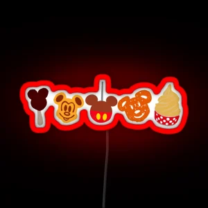 Ice Cream Waffle Caramel Apple Pretzel Dole Whip Treats RGB Neon Sign