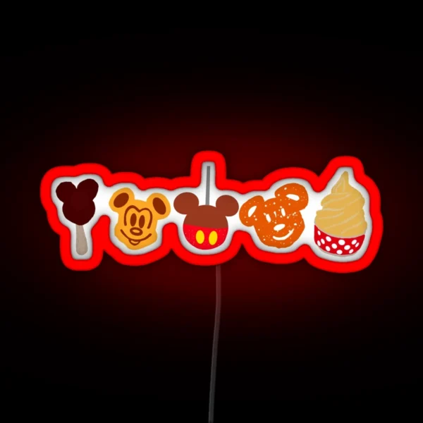 Ice Cream Waffle Caramel Apple Pretzel Dole Whip Treats RGB Neon Sign