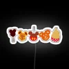 Colorful Neon Sign Featuring Dessert-Themed Decorations for Kitchen Walls