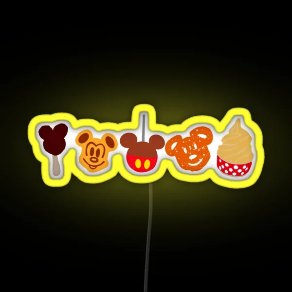 Ice Cream Waffle Caramel Apple Pretzel Dole Whip Treats RGB Neon Sign