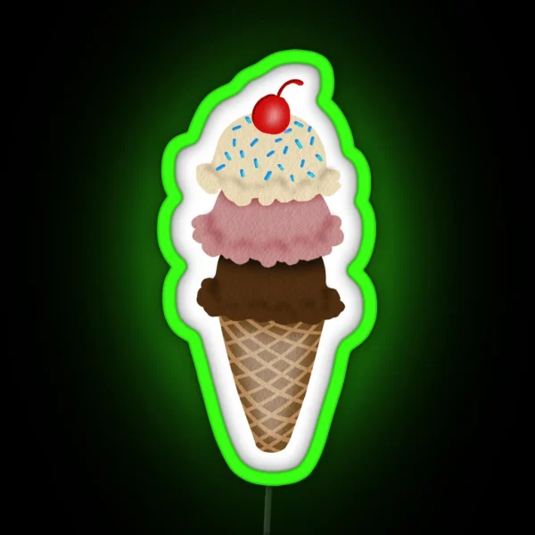 Icecream Cone RGB Neon Sign