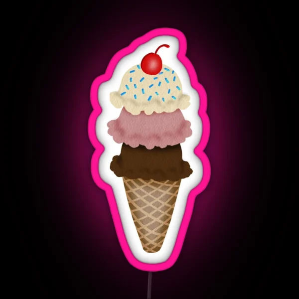 Icecream Cone RGB Neon Sign