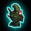 Neon Xenomorph Alien Warning Sign for Retro Gamer's Sweet Treat Room