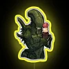 Neon LED sign featuring colorful ice cream and Alien Xenomorph design