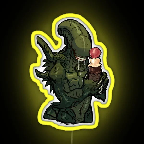 Icecream Xenomorph RGB Neon Sign