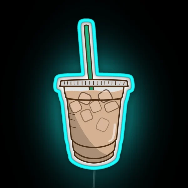 Iced Coffee Doodle RGB Neon Sign