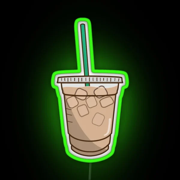 Iced Coffee Doodle RGB Neon Sign