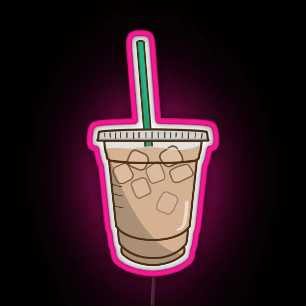 Iced Coffee Doodle RGB Neon Sign