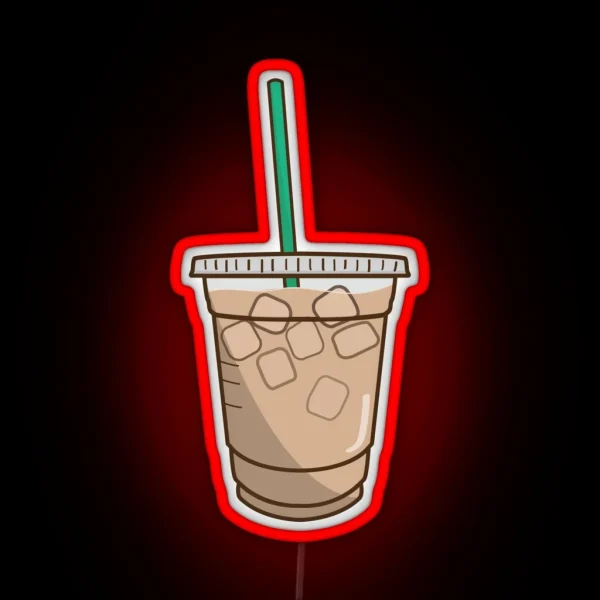 Iced Coffee Doodle RGB Neon Sign