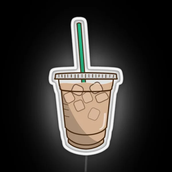Iced Coffee Doodle RGB Neon Sign