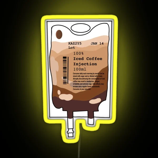 Iced Coffee IV Led For Nurses RGB Neon Sign