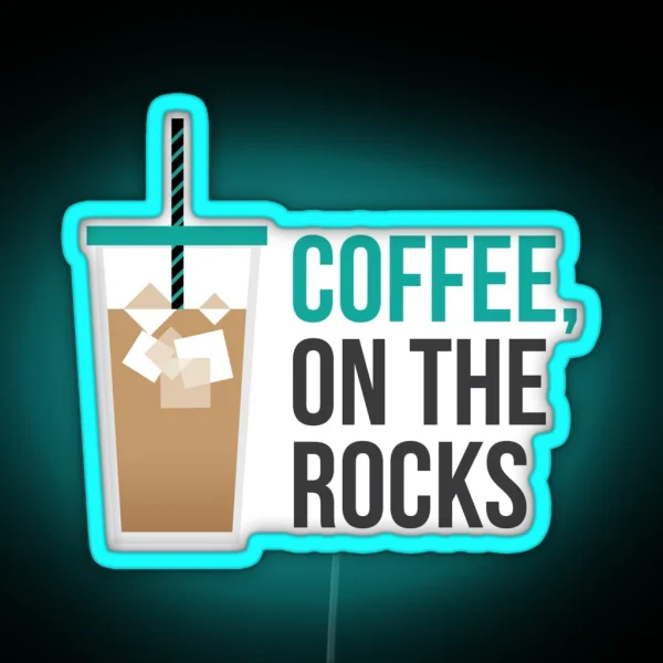 Iced Coffee On The Rocks RGB Neon Sign